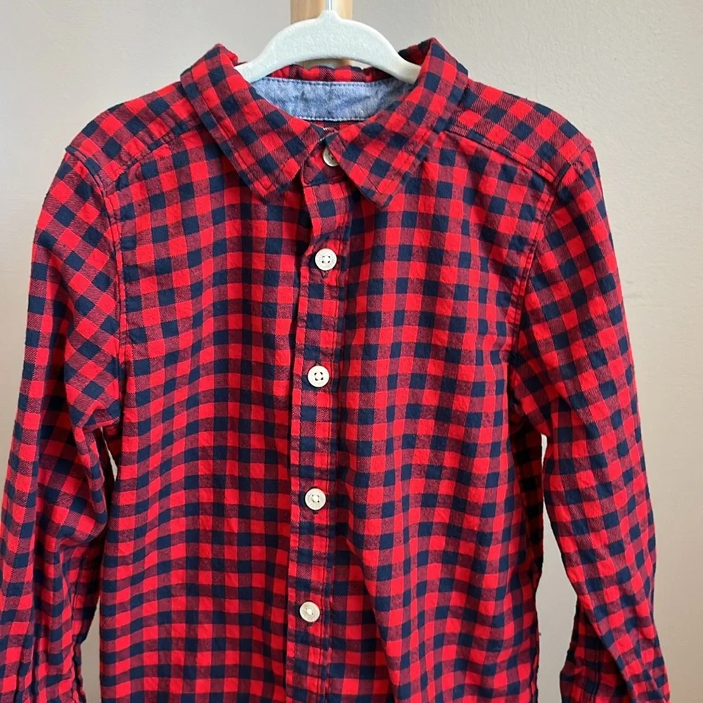 5/$25: OshKosh B'gosh Red and Blue Plaid Button Down Shirt
